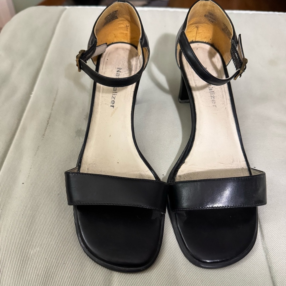 Naturalizer Black Strappy Heels